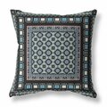 Palacedesigns 16 in. Block Indoor & Outdoor Zippered Throw Pillow Black & Blue PA3677593